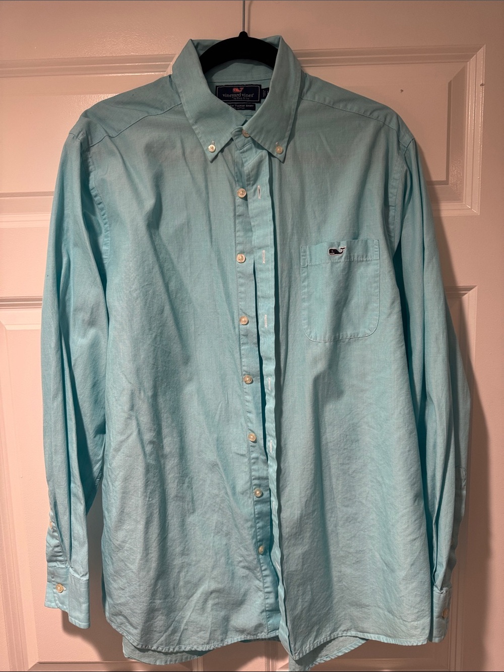 Vineyard Vines Men's Aqua Button-Down Oxford Shirt